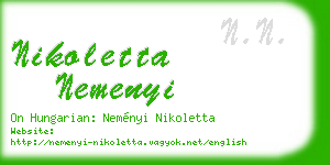 nikoletta nemenyi business card